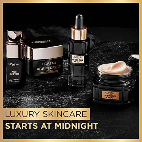 L'Oreal Paris Age Perfect Anti-Aging Midnight Face Serum, Reduce Wrinkles 1oz + Eye Cream Sample