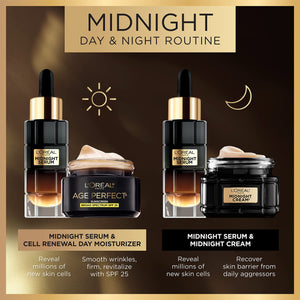 L'Oreal Paris Age Perfect Anti-Aging Midnight Face Serum, Reduce Wrinkles 1oz + Eye Cream Sample